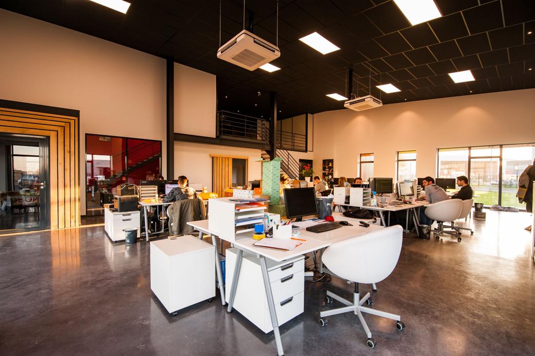 Open-plan office with the team at work